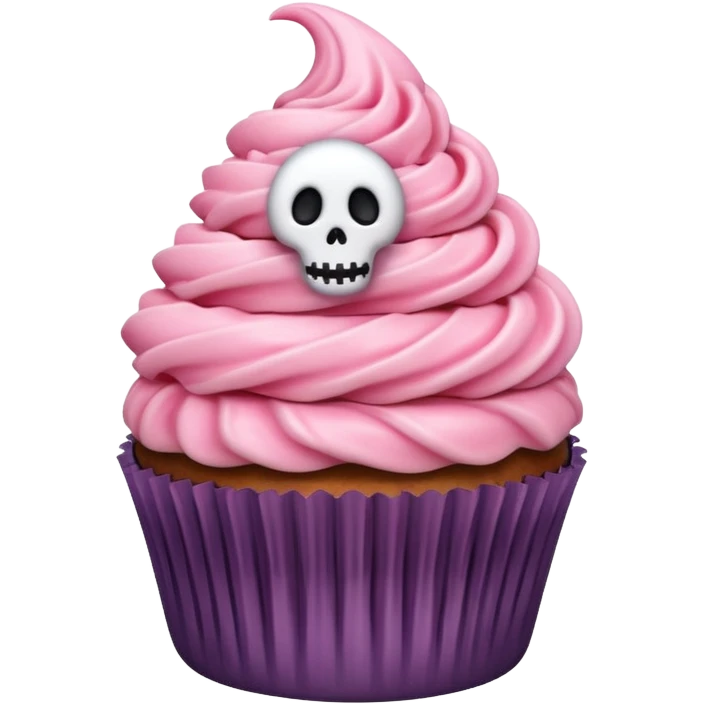 Soft pink Halloween cupcake emoji