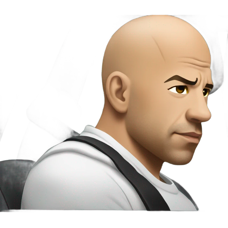 Vin Diesel in profile driving a car emoji