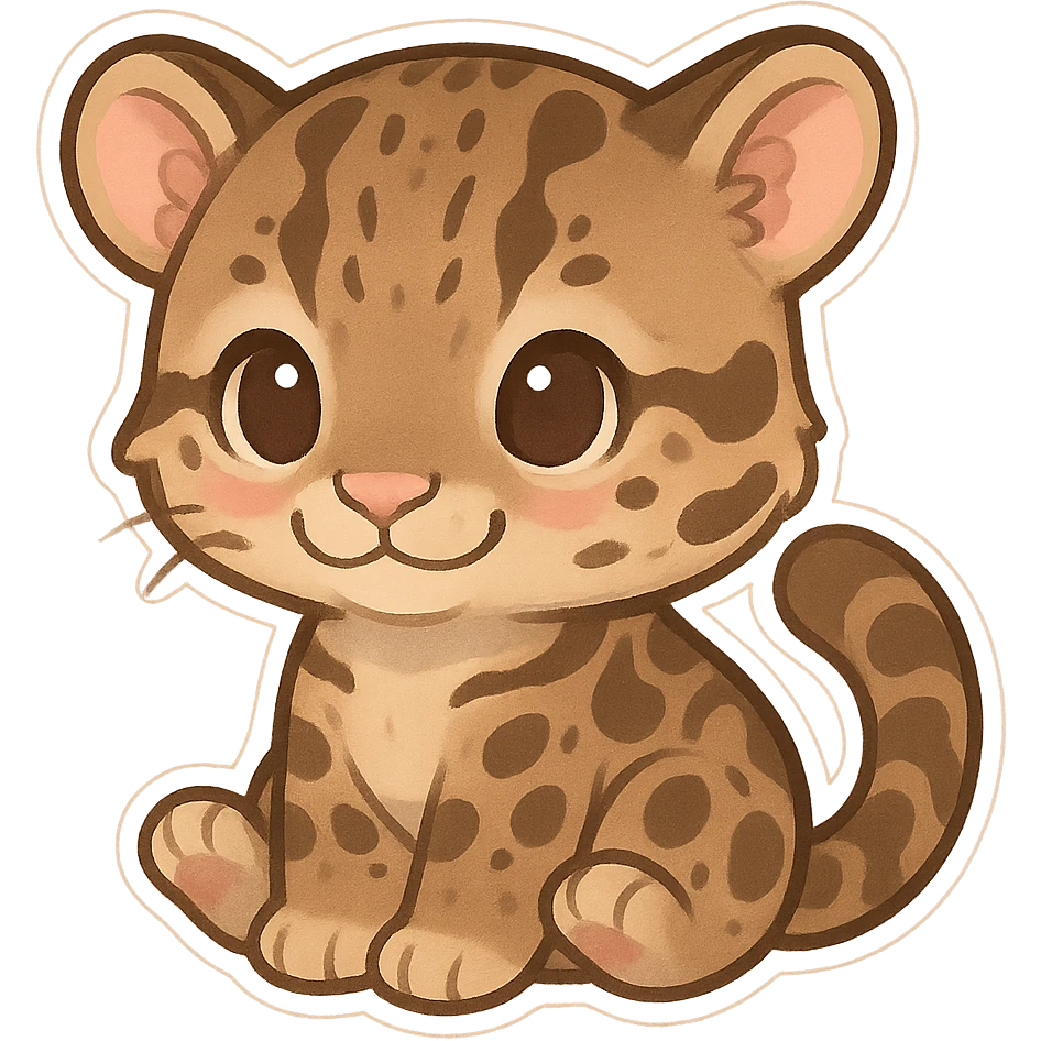 clouded leopard baby emoji