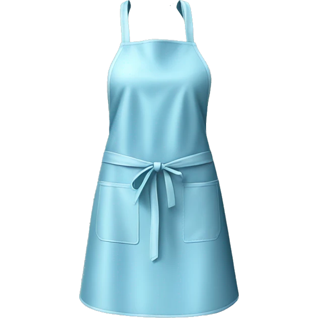 Realistic isolated light blue kitchen apron. emoji