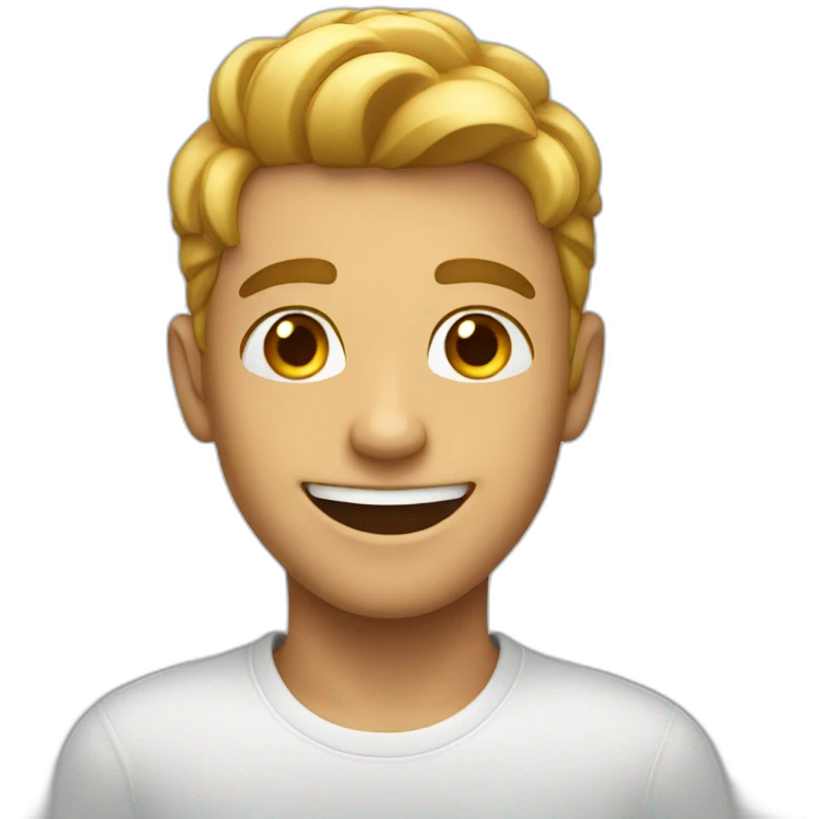 Handsome boy smiling emoji