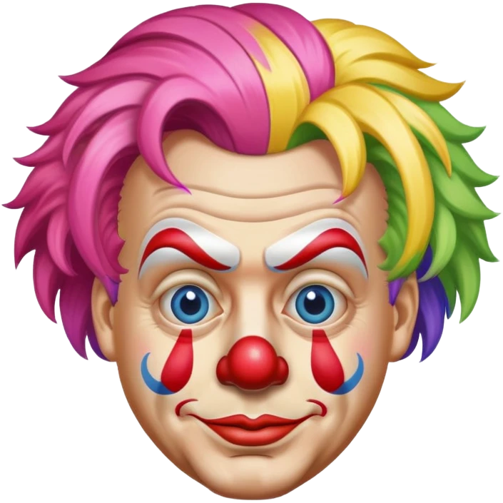 trump as a clown with colorful wig emoji