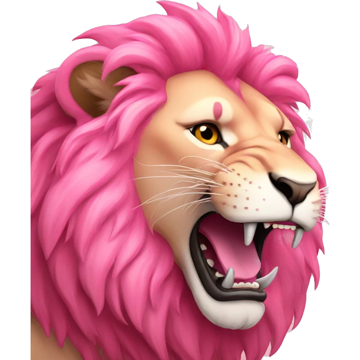 Pink roaring lion  emoji
