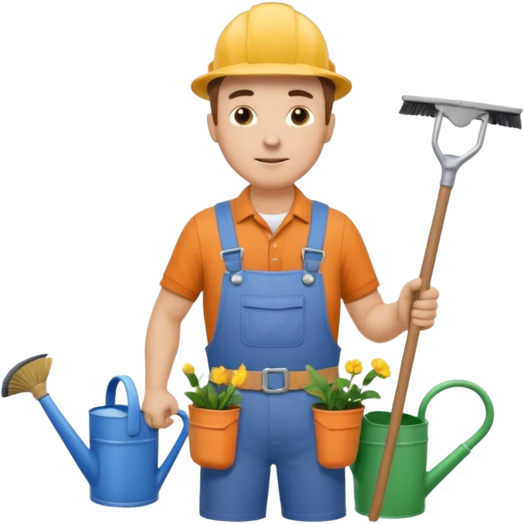 builder,gardener and sweeper emoji
