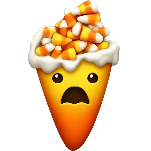 Candy corn with a bite taken out of it  emoji
