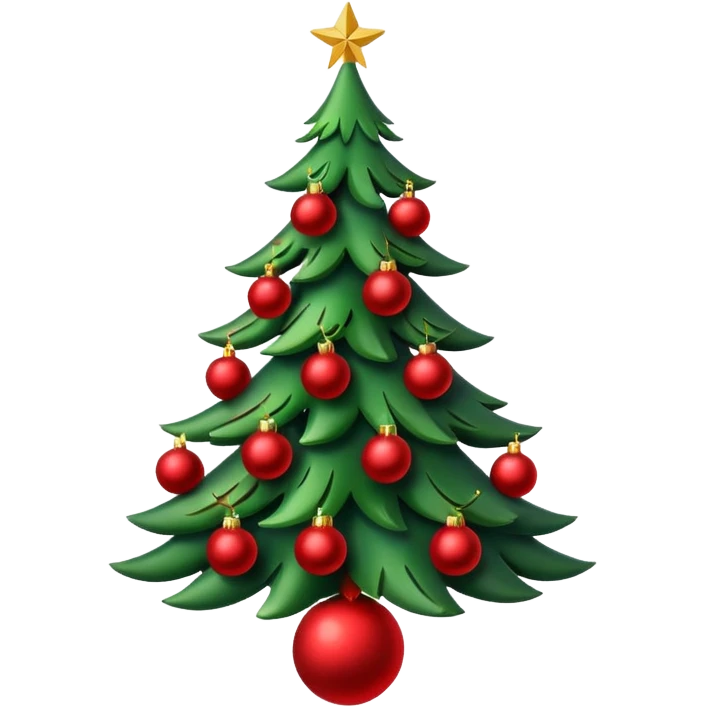 christmas tree with red balls emoji