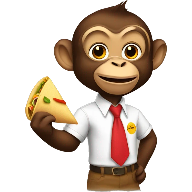 Monkey with shirt saying I love Rosie while eating a taco  emoji