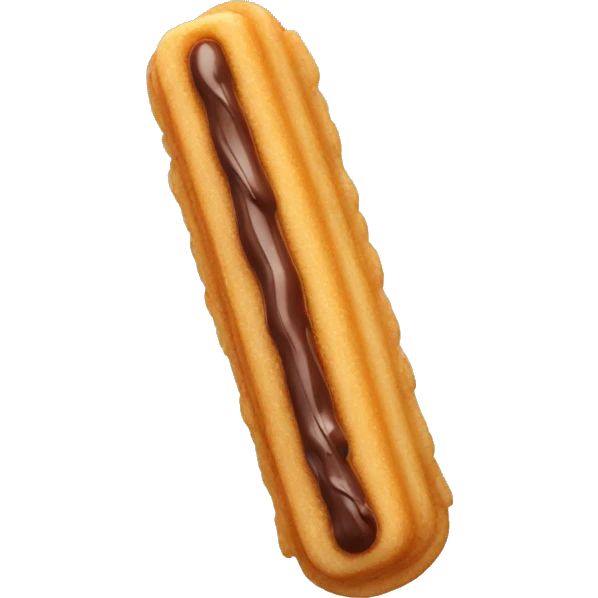 Filled chocolate churro emoji