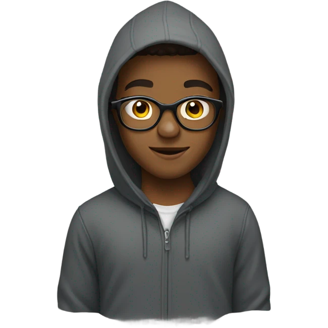 hooded boy with glasses emoji