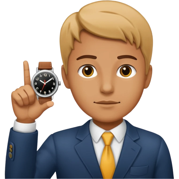 Emoji saying now maybe a watch and ur pointing at it like times up emoji