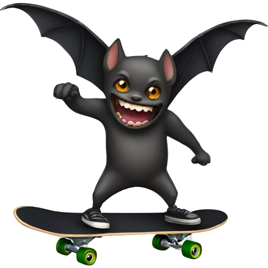 Bat riding a skateboard emoji