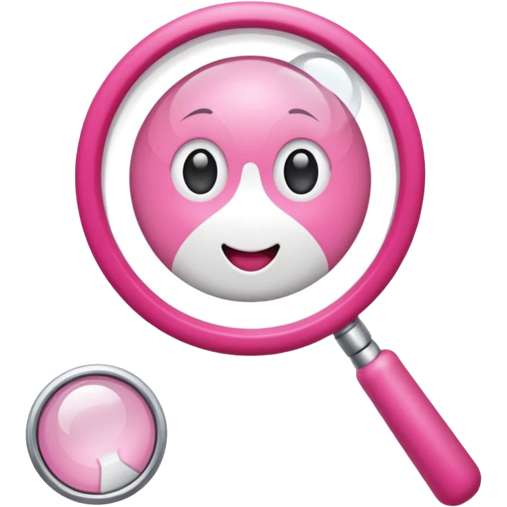 mix light pink dark pink and white girly internet with a magnifying glass emoji