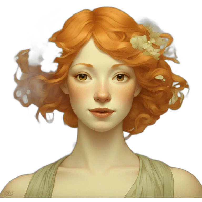 Ginger woman alphonse mucha emoji