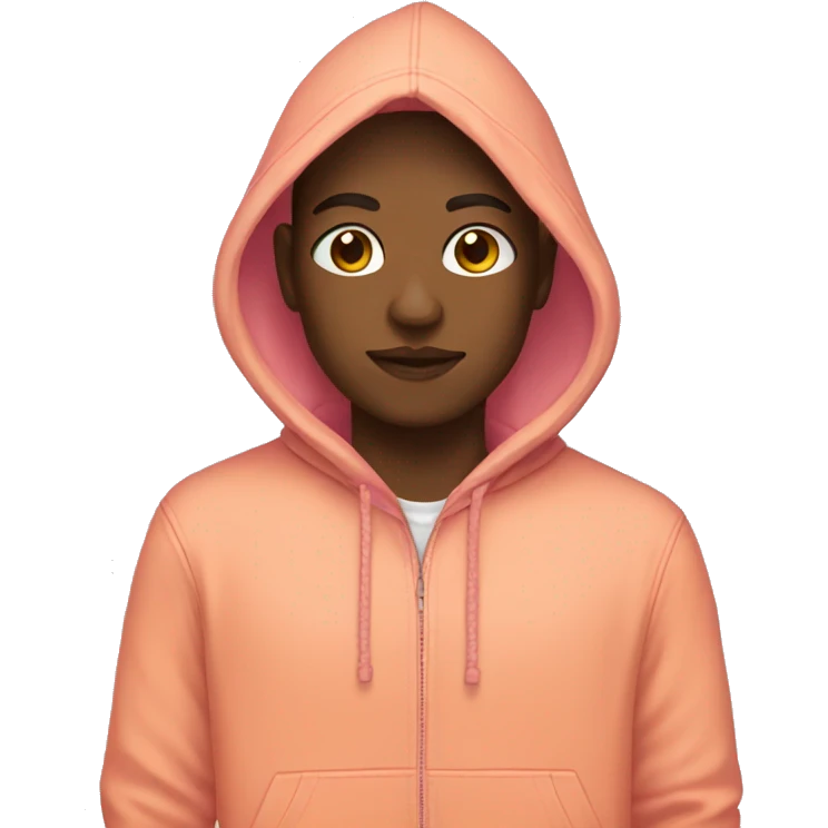 Orange hoodie pink skin emoji