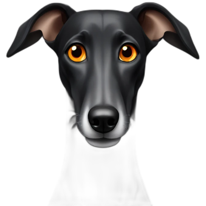 black greyhound with orange eyes emoji