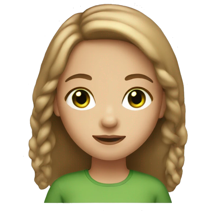 Light brown hair girl with green eyes emoji
