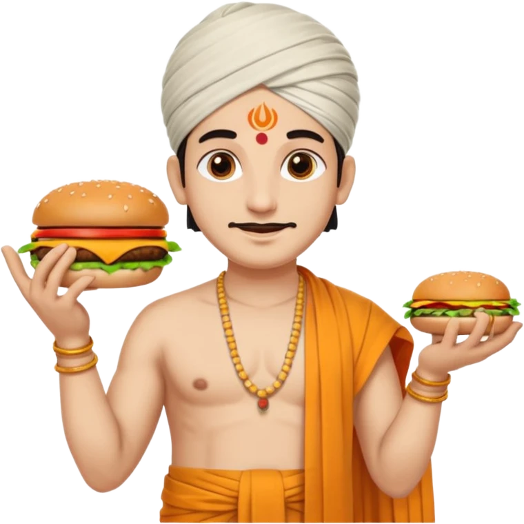 PANDIT JI WITH FASTFOOD WELCOME TYPE emoji