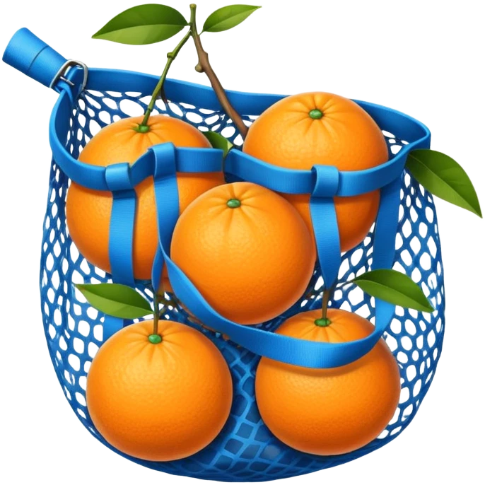 oranges in blue mesh bag emoji