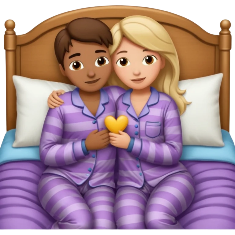 Masculine women spooning in bed emoji