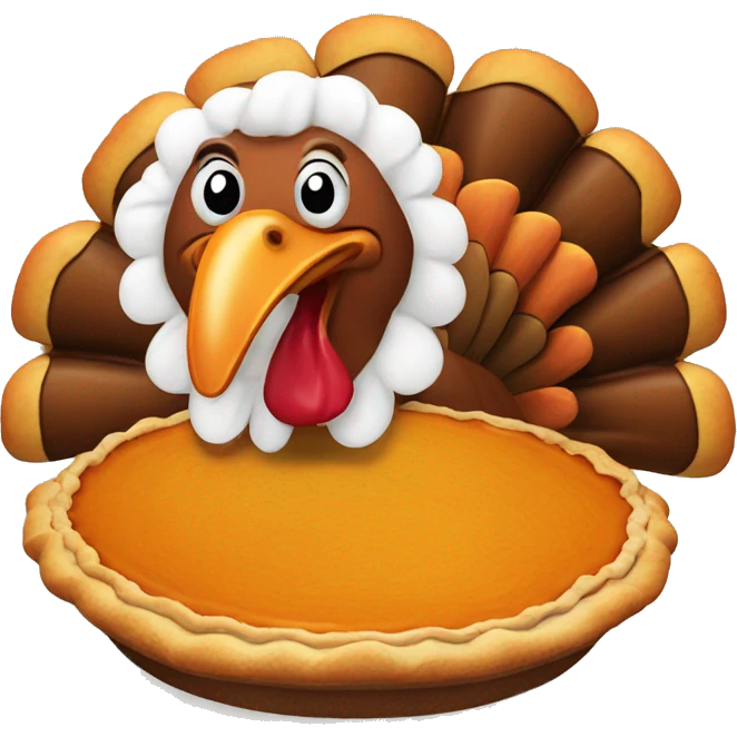 Turkey eating a pumpkin pie  emoji