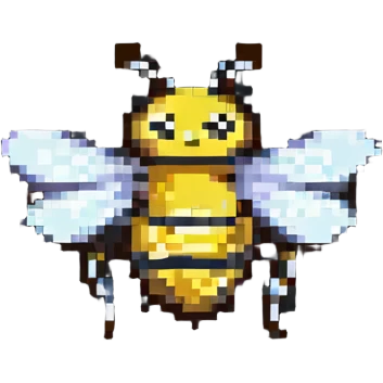 cute bee, pixel art style emoji