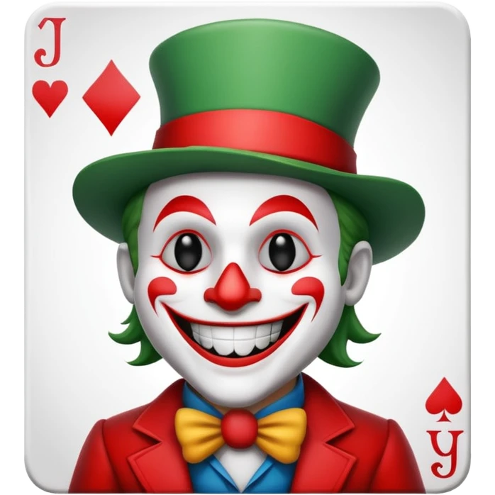 square poker card with a jolly joker emoji