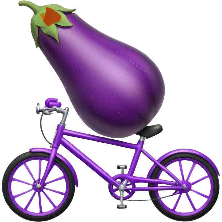Eggplant riding a bike emoji
