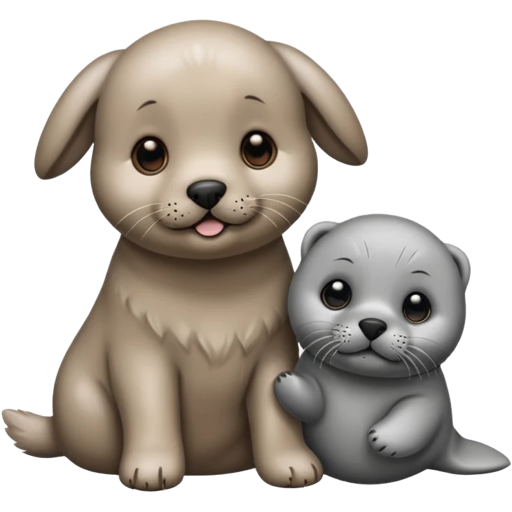 Puppy and seal emoji