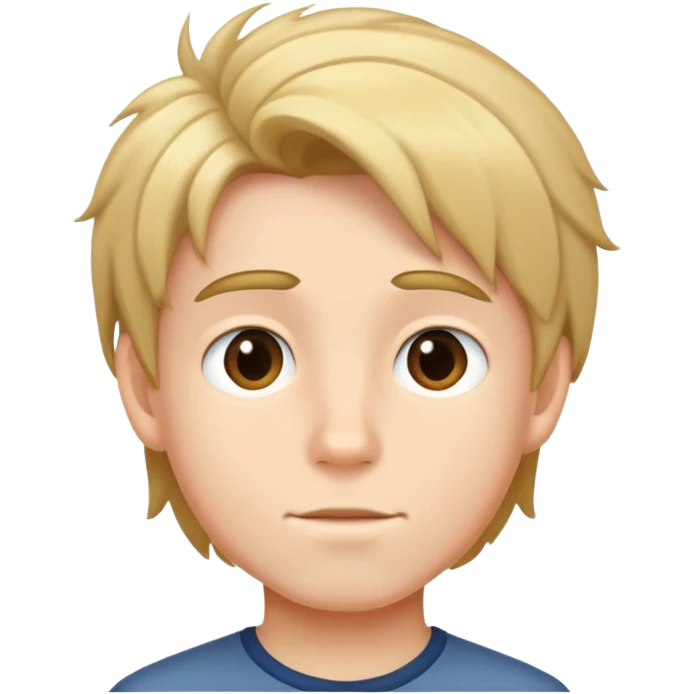 realistic portrait of a boy with hair emoji