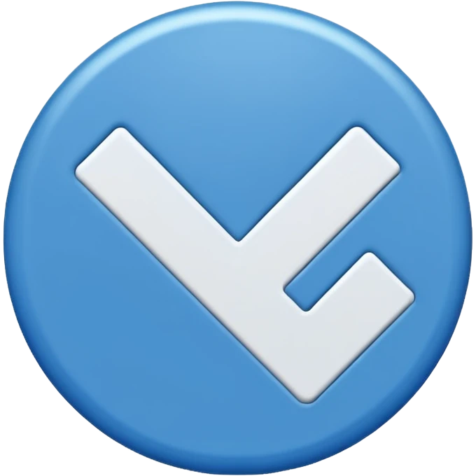 blue circle in the middle and a white check mark emoji