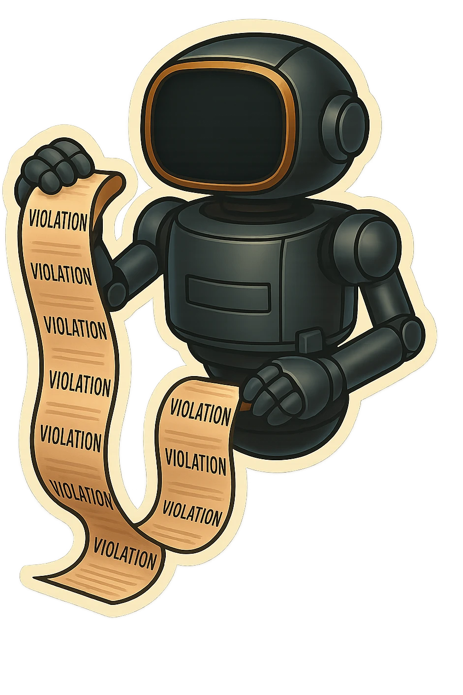 bureaucrat robot with no head emoji