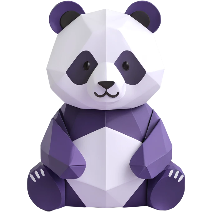 Un panda origami emoji