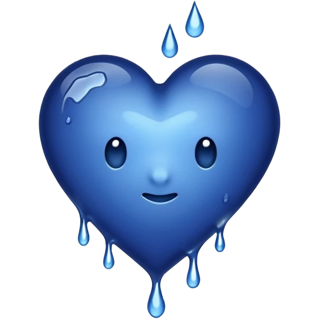 Bleeding navy blue heart emoji