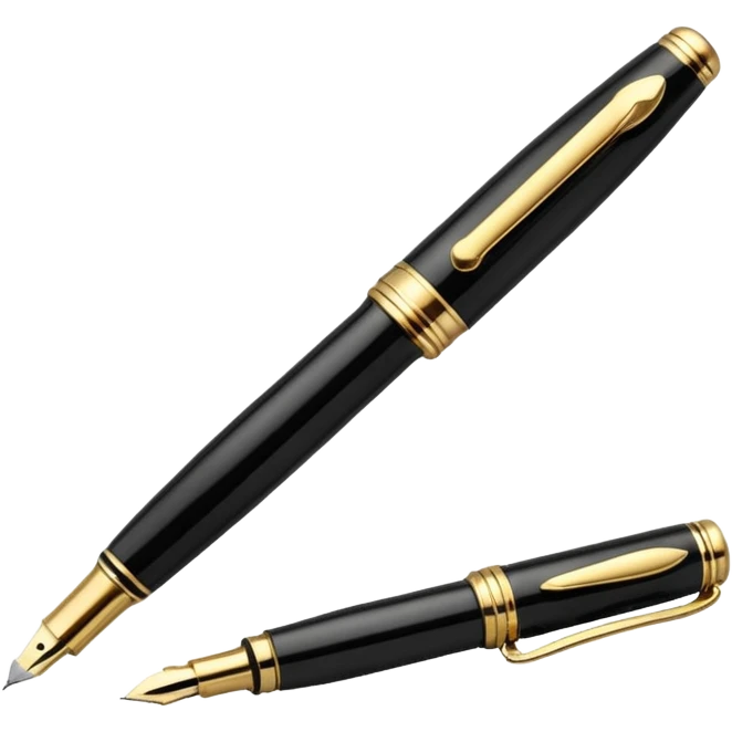 3D perspective academic premium golden luxury black Fountain Pe emoji