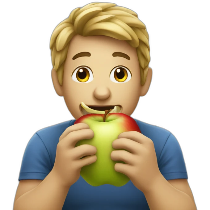 Microsoft Eating Apple for Lunch emoji