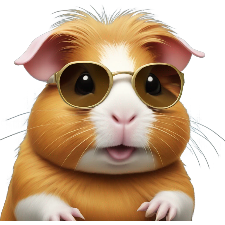 Guinea pig with sunglasses doing Shaka emoji