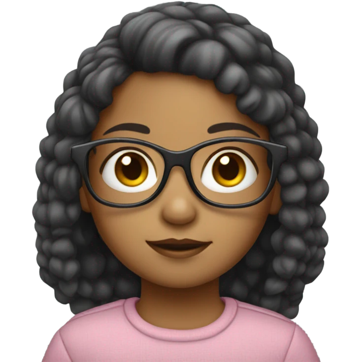little girl light skinned in glasses emoji