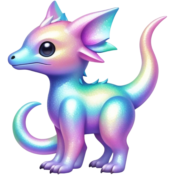 Pastel Randomly-colored sparkly exotic Fakémon-creature emoji