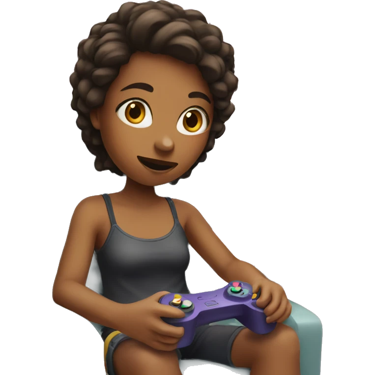 Girl playing a video game  emoji