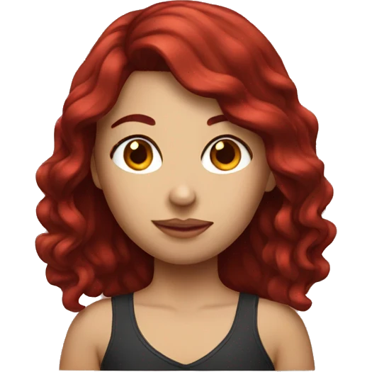Dark red hair girl  emoji