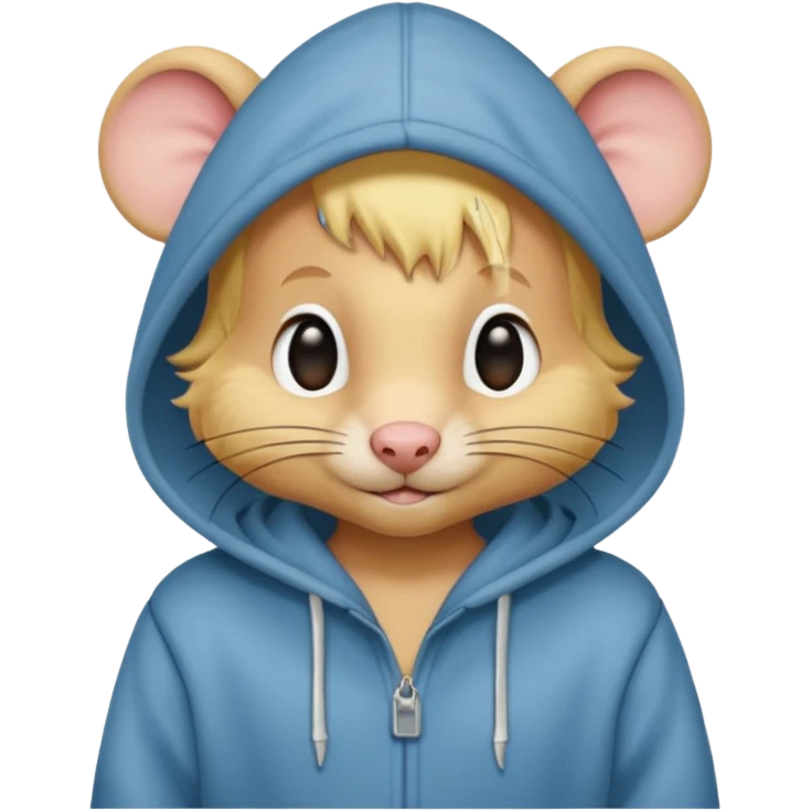 yellow haired mice with hoodie emoji