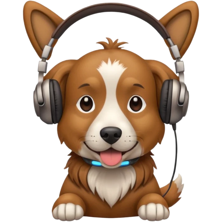 dog wearing headphones emoji