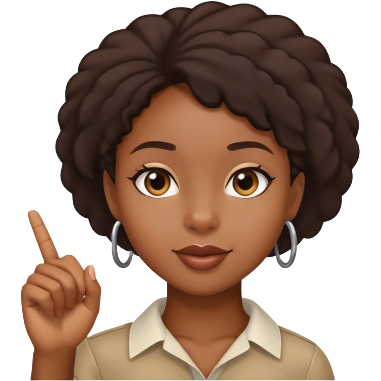 a black girl with finger up emoji
