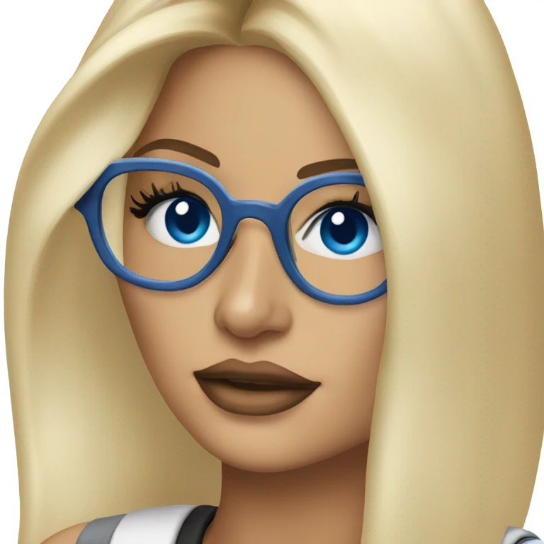 blonde kylie jenner with blue eyes and glasses  emoji