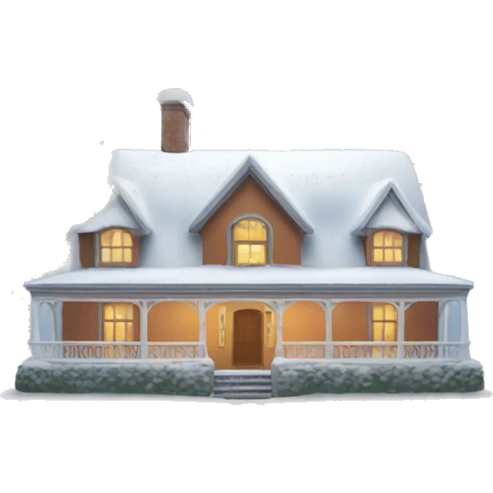 Country house in snow emoji