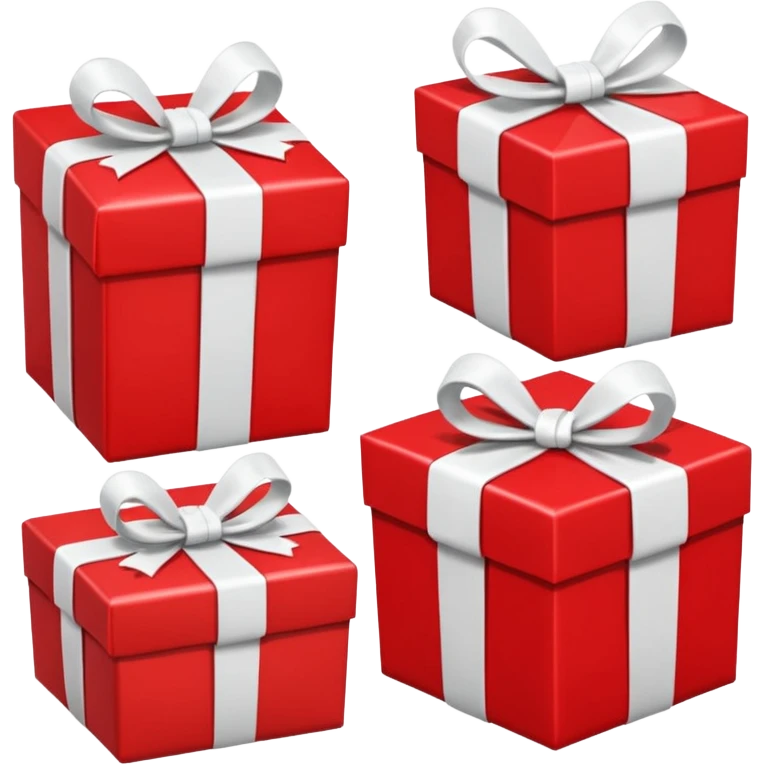 red gift boxes with white bows emoji
