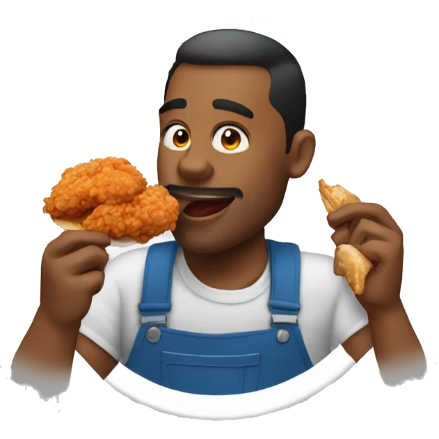 man eating fried chicken  emoji