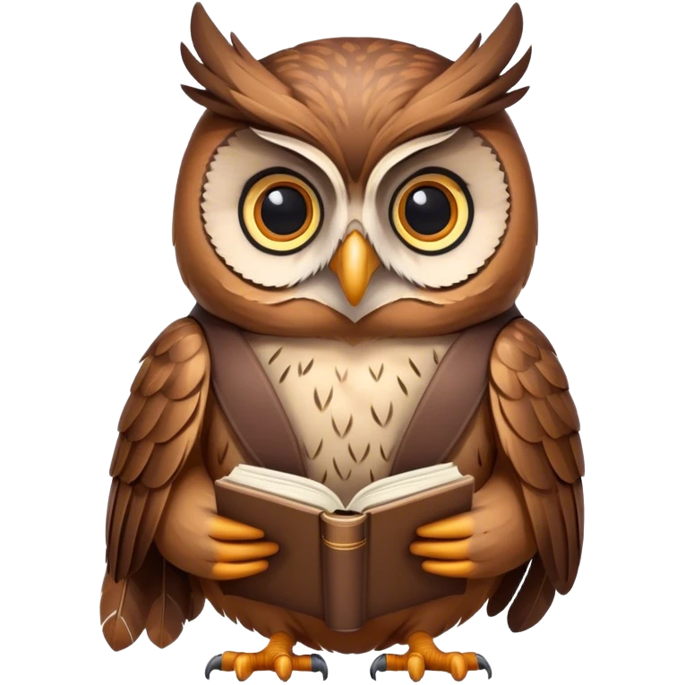 A wise owl with a book. emoji
