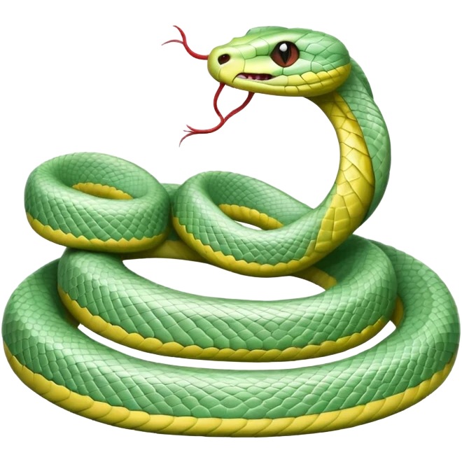 A pastel green snake emoji