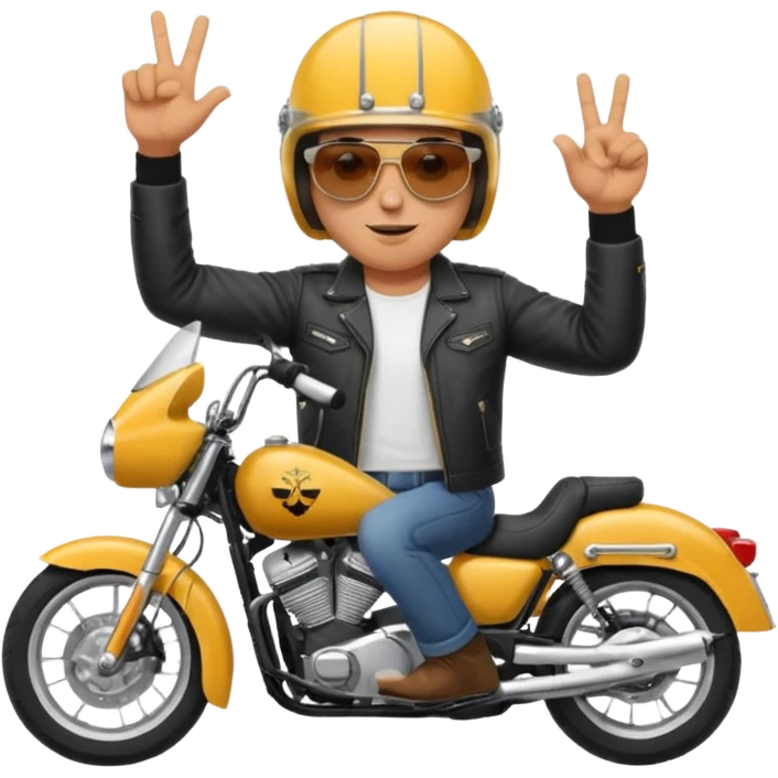 Jul qui fe le signe jul sur une moto emoji
